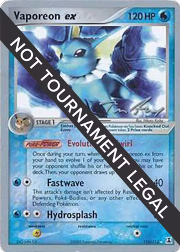 Vaporeon ex - 2007 (Tom Roos) (110/113), World Championship Decks — Pokémon card price
