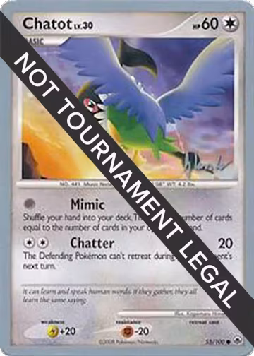 Chatot - 2008 (Dylan Lefavour) (55/100), World Championship Decks — Pokémon card price