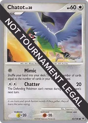 Chatot - 2008 (Jason Klaczynski) (55/100), World Championship Decks — Pokémon card price