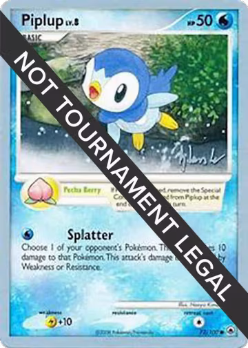 Piplup (72) - 2008 (Dylan Lefavour) (72/100), World Championship Decks — Pokémon card price
