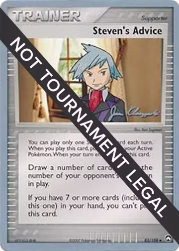 Steven's Advice - 2008 (Jason Klaczynski) (83/108), World Championship Decks — Pokémon card price