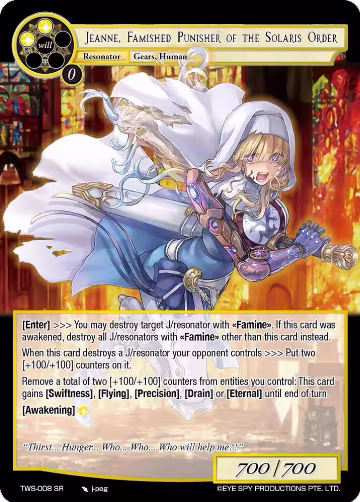Jeanne, Famished Punisher of the Solaris Order (TWS-008 SR), The War of the Suns — Force of Will card price