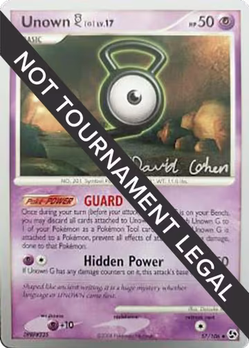 Unown [G] - 2009 (David Cohen) (57/106), World Championship Decks — Pokémon card price