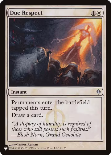 Due Respect (8/175), The List Reprints — Magic card price