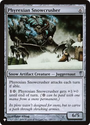 Phyrexian Snowcrusher (140/155), The List Reprints — Magic card price