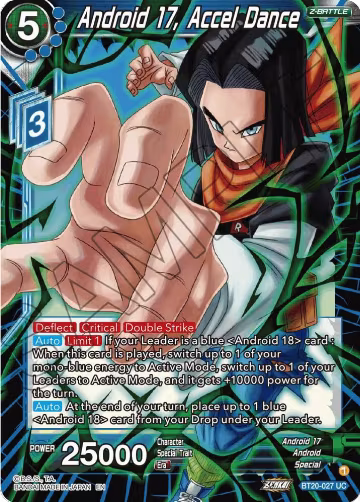Android 17, Accel Dance (BT20-027), Power Absorbed — DB Super card price