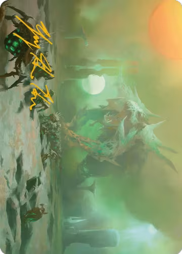 Green Sun's Twilight Art Card (Gold-Stamped Signature) (39), Art Series: Phyrexia: All Will Be One — Magic card price