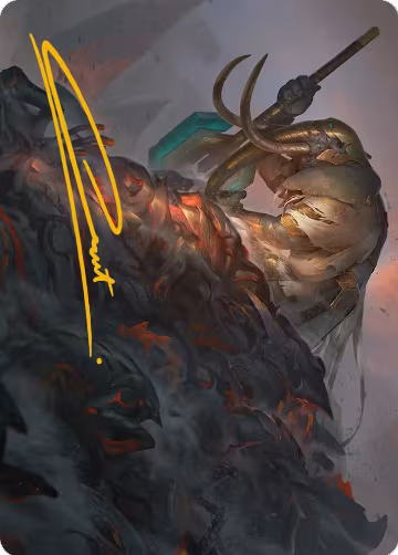 Against All Odds Art Card (Gold-Stamped Signature) (1), Art Series: Phyrexia: All Will Be One — Magic card price
