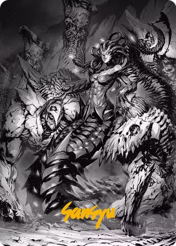 Vraska, Betrayal's Sting Art Card (Gold-Stamped Signature) (72), Art Series: Phyrexia: All Will Be One — Magic card price