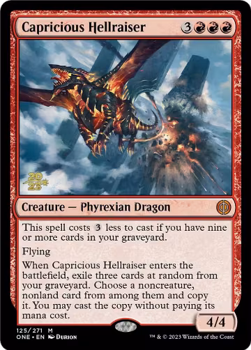 Capricious Hellraiser (125), Prerelease Cards — Magic card price