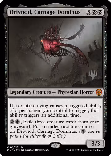 Drivnod, Carnage Dominus (90), Promo Pack: Phyrexia: All Will Be One — Magic card price