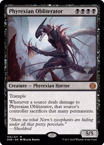 Phyrexian Obliterator (105), Promo Pack: Phyrexia: All Will Be One — Magic card price