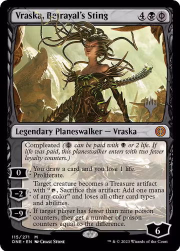 Vraska, Betrayal's Sting (115), Promo Pack: Phyrexia: All Will Be One — Magic card price