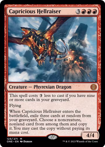 Capricious Hellraiser (125), Promo Pack: Phyrexia: All Will Be One — Magic card price
