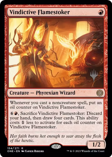 Vindictive Flamestoker (154), Promo Pack: Phyrexia: All Will Be One — Magic card price