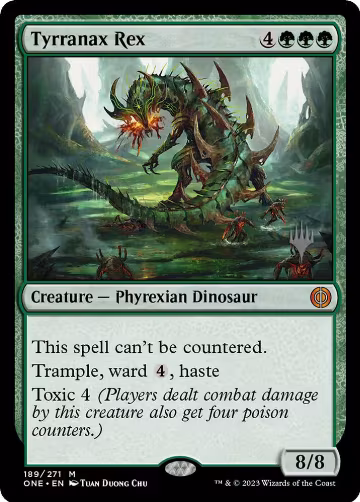 Tyrranax Rex (189), Promo Pack: Phyrexia: All Will Be One — Magic card price