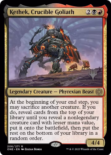 Kethek, Crucible Goliath (206), Promo Pack: Phyrexia: All Will Be One — Magic card price