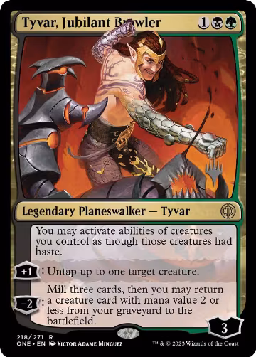 Tyvar, Jubilant Brawler (218), Promo Pack: Phyrexia: All Will Be One — Magic card price