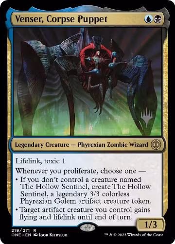 Venser, Corpse Puppet (219), Promo Pack: Phyrexia: All Will Be One — Magic card price