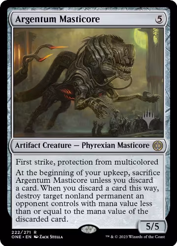 Argentum Masticore (222), Promo Pack: Phyrexia: All Will Be One — Magic card price