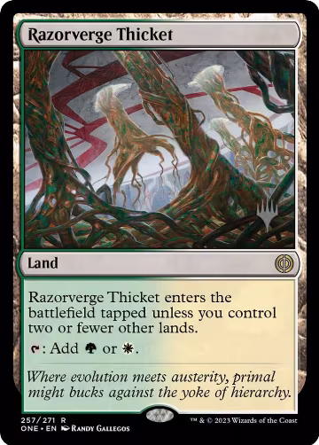 Razorverge Thicket (257), Promo Pack: Phyrexia: All Will Be One — Magic card price