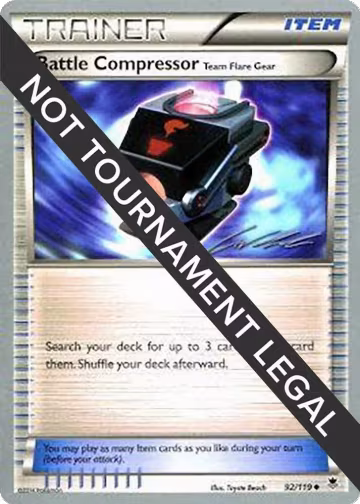 Battle Compressor (Team Flare Gear) - 2016 (Cody Walinski) (92/119), World Championship Decks — Pokémon card price