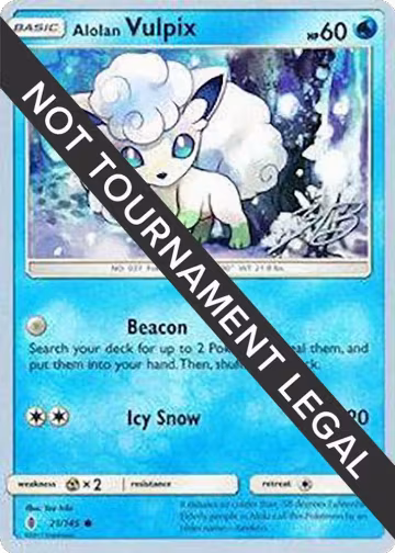 Alolan Vulpix - 2017 (Zachary Bokhari) (21/145), World Championship Decks — Pokémon card price