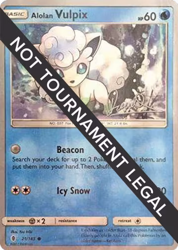 Alolan Vulpix - 2017 (Diego Cassiraga) (21/145), World Championship Decks — Pokémon card price