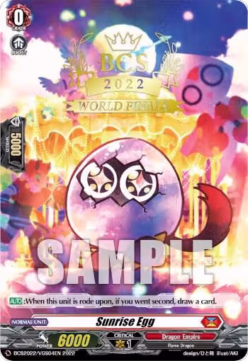 Sunrise Egg (Worlds Finals 2022) (BCS2022/VGS04EN), Bushiroad Event Cards — Vanguard card price