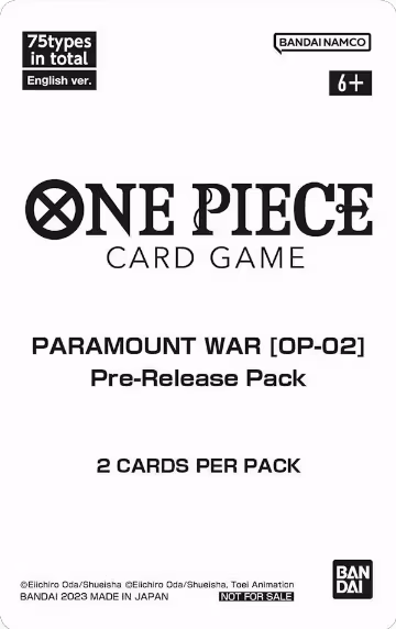 Paramount War - Pre-Release Pack, Paramount War Pre-Release Cards — One Piece sealed product price