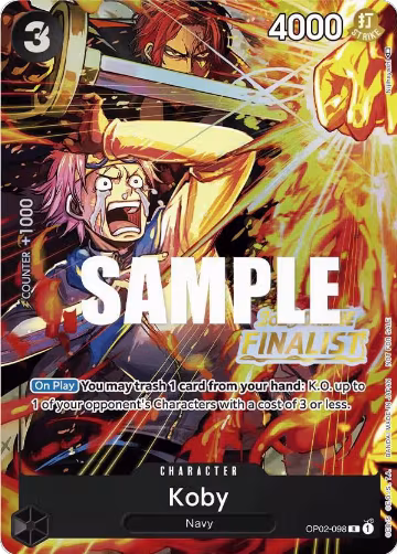Koby (Online Regional 2023) [Finalist] (OP02-098), One Piece Promotion Cards — One Piece card price