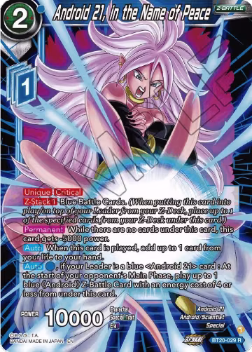 Android 21, in the Name of Peace (BT20-029), Power Absorbed — DB Super card price