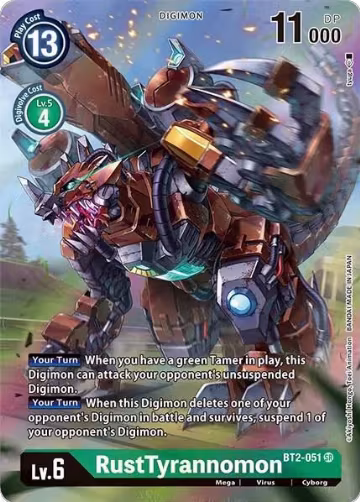 RustTyrannomon (Alternate Art) (BT2-051 SR), Dimensional Phase — Digimon card price