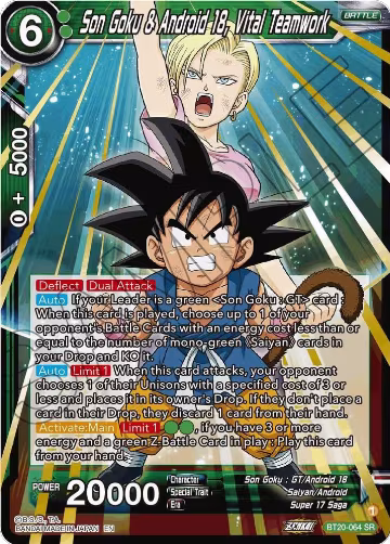 Son Goku & Android 18, Vital Teamwork (BT20-064), Power Absorbed — DB Super card price