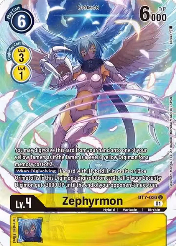 Zephyrmon (Alternate Art) (BT7-036 U), Dimensional Phase — Digimon card price