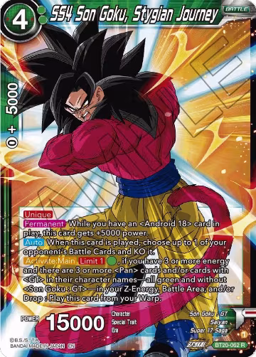 SS4 Son Goku, Stygian Journey (BT20-062), Power Absorbed — DB Super card price