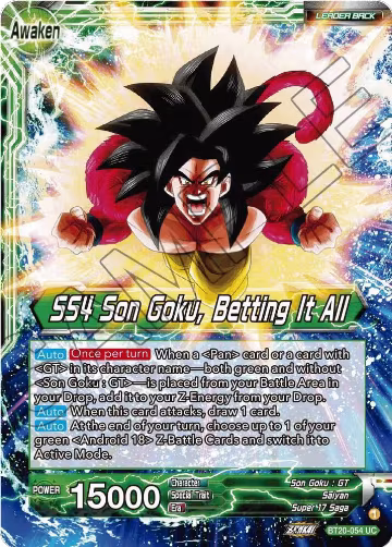 Son Goku // SS4 Son Goku, Betting It All (BT20-054), Power Absorbed — DB Super card price