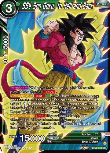 SS4 Son Goku, to Hell and Back (BT20-063), Power Absorbed — DB Super card price