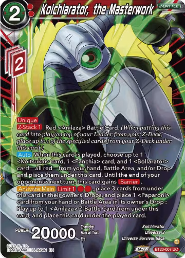 Koichiarator, the Masterwork (BT20-007), Power Absorbed — DB Super card price