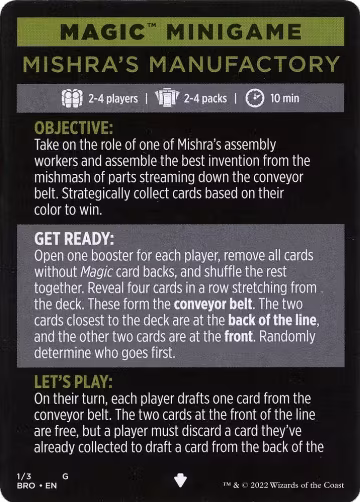 Magic Minigame: Mishra's Manufactory (1), The Brothers' War — Magic card price