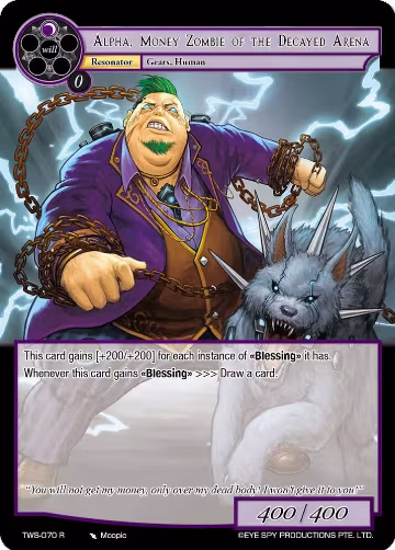 Alpha, Money Zombie of the Decayed Arena (TWS-070 R), The War of the Suns — Force of Will card price