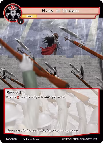 Hymn of Triumph (TWS-026 N), The War of the Suns — Force of Will card price