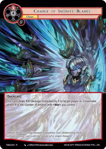 Charge of Infinite Blades (TWS-021 R), The War of the Suns — Force of Will card price