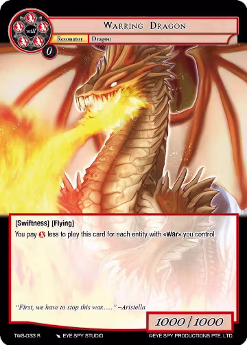 Warring Dragon (TWS-033 R), The War of the Suns — Force of Will card price