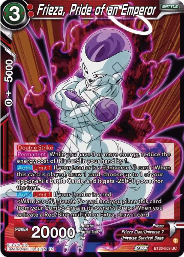 Frieza, Pride of an Emperor (BT20-009), Power Absorbed — DB Super card price