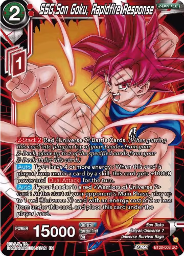 SSG Son Goku, Rapidfire Response (BT20-003), Power Absorbed — DB Super card price