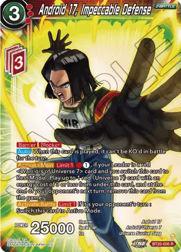 Android 17, Impeccable Defense (BT20-005), Power Absorbed — DB Super card price