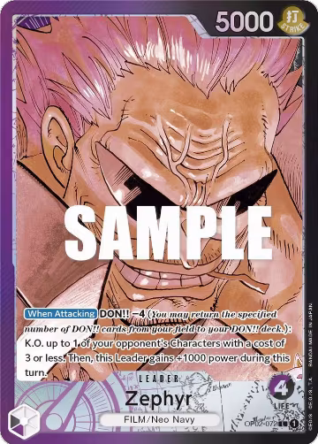 Zephyr (Alternate Art) (OP02-072), Paramount War — One Piece card price