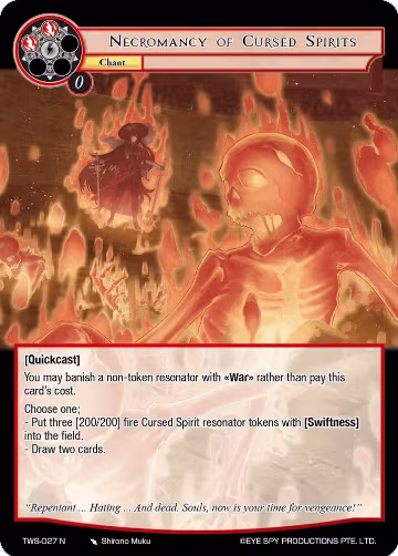 Necromancy of Cursed Spirits (TWS-027 N), The War of the Suns — Force of Will card price