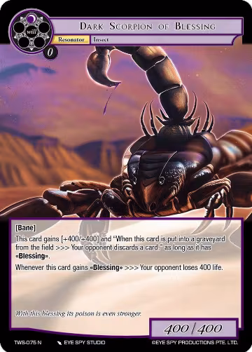 Dark Scorpion of Blessing (TWS-075 N), The War of the Suns — Force of Will card price